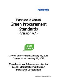 Panasonic Group Green Procurement Standards