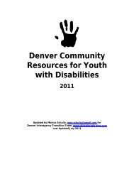 Denver Community Resources For Youth With Disabilities