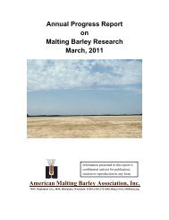 Annual Progress Report on Malting Barley Research March, 2011