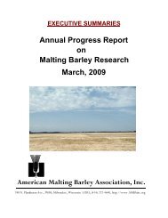 Annual Progress Report on Malting Barley Research March, 2009