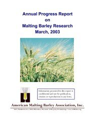 Annual Progress Report on Malting Barley Research March, 2003
