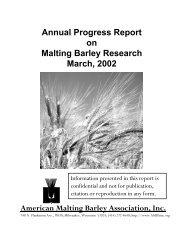 Annual Progress Report on Malting Barley Research March, 2002