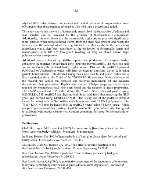 Annual Progress Report on Malting Barley Research March, 2002