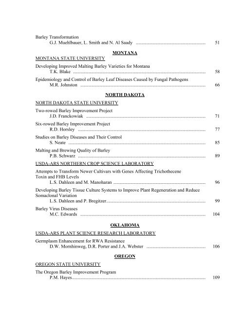 Annual Progress Report on Malting Barley Research March, 2002