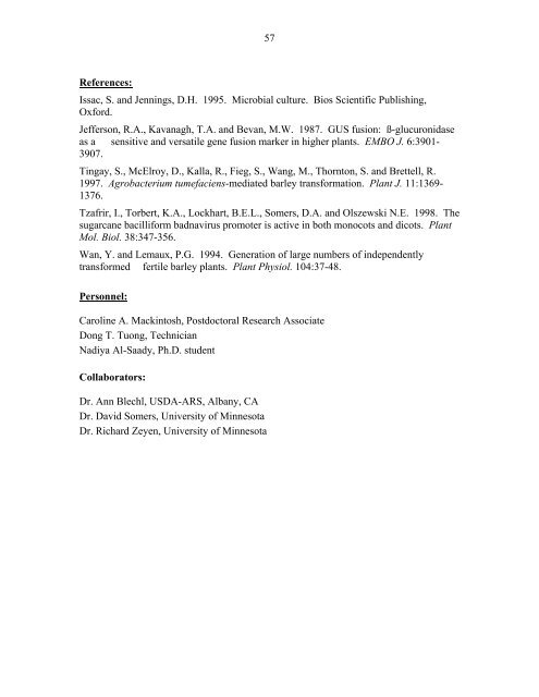 Annual Progress Report on Malting Barley Research March, 2002