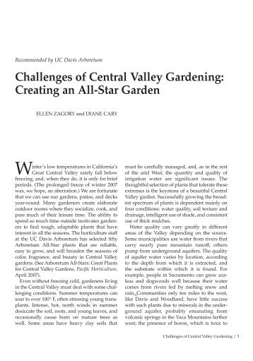 Challenges of Central Valley Gardening - the UC Davis Arboretum