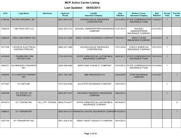 MCP Active Carrier Listing - California Department of Motor Vehicles