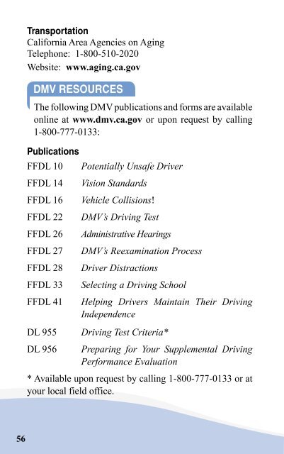 Senior Guide for Safe Driving (PDF) - California Department of Motor ...