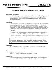 (VIN) Memo 2012-31 Surrender of Out-of-State License Plates