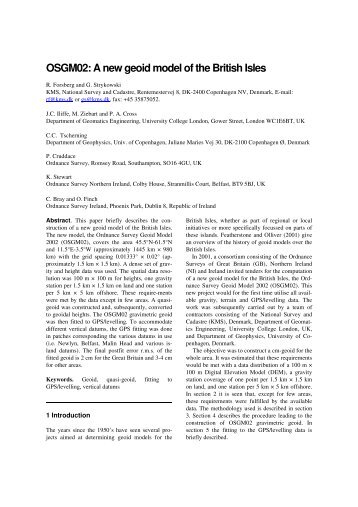 A New Geoid Model For The British Isles - National University of ...