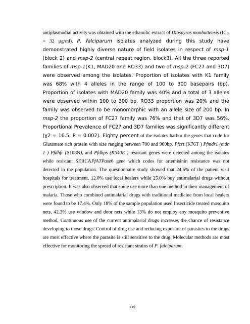 in-vitro and molecular studies on the resistance of p - Covenant ...