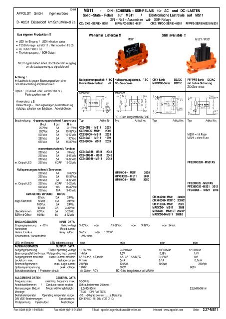 complete Catalog - Appoldt GmbH