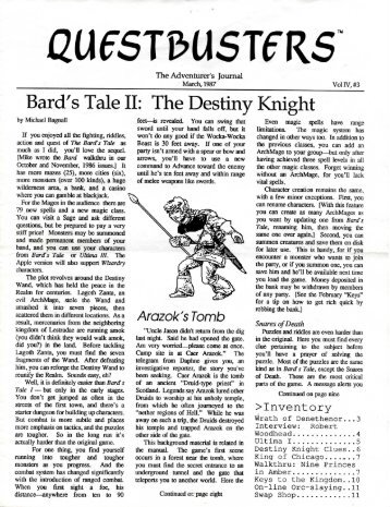 Bard's Tale II: The Destiny Knight - Museum of Computer Adventure ...