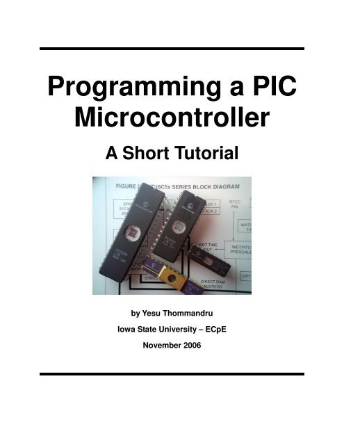 Programming a PIC Microcontroller - Senior Design - Iowa State ...