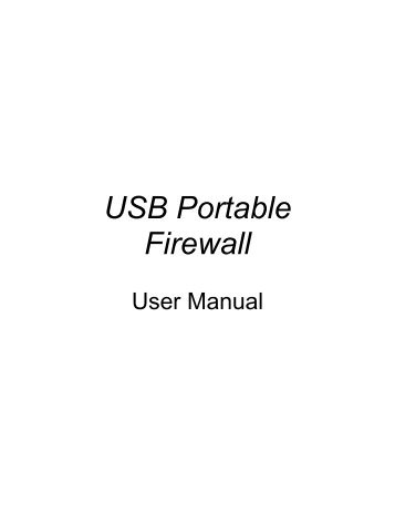 USB Portable Firewall