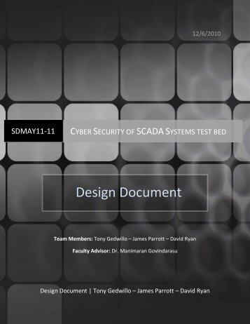 Cyber Security of SCADA Systems test bed - Senior Design - Iowa ...