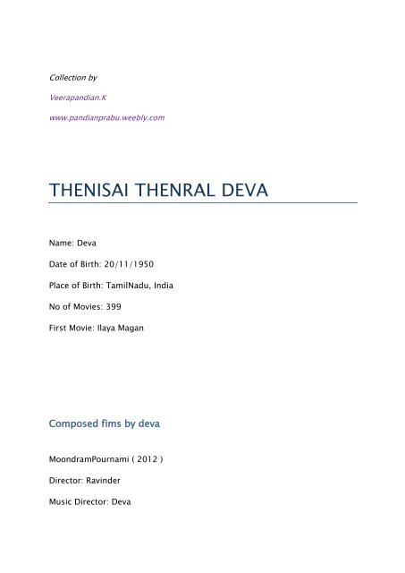 THENISAI THENRAL DEVA - Weebly