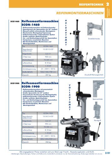 Reifen-Service - ECON Werkzeuge