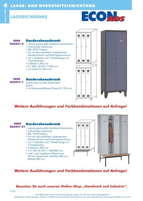 Lager- und Werkstatteinrichtung - ECON Werkzeuge