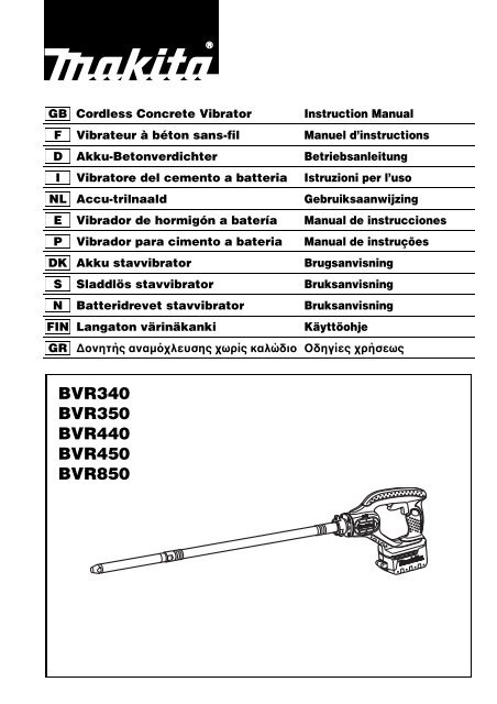 BVR340 BVR350 BVR440 BVR450 BVR850 - Makita