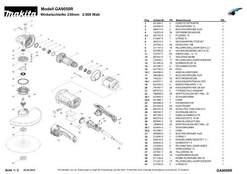 GA9050R Modell - Makita