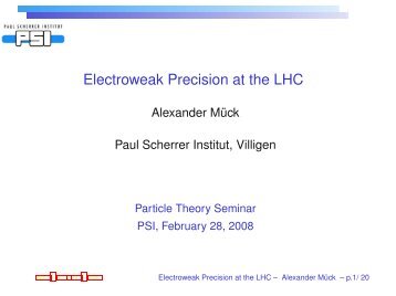 Electroweak Precision at the LHC