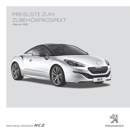 Zubehör-Preisliste - Services - Peugeot