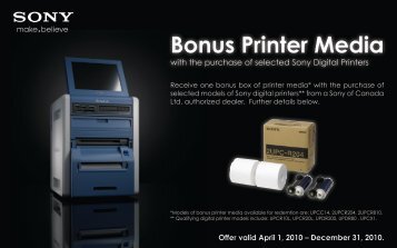 Bonus Printer Media - Sony Canada