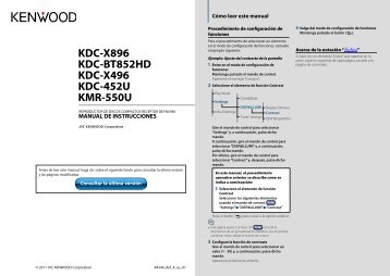KDC-X896 KDC-BT852HD KDC-X496 KDC-452U KMR ... - Kenwood