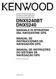dnx5240bt dnx5240 manuale di istruzioni del navigatore ... - Kenwood