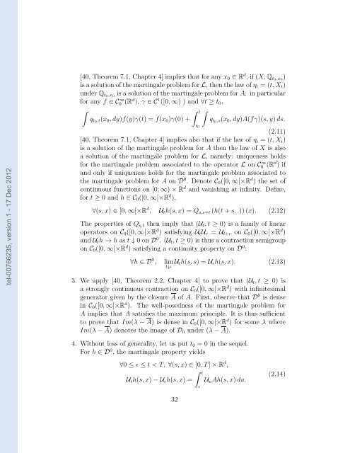 Projection markovienne de processus stochastiques