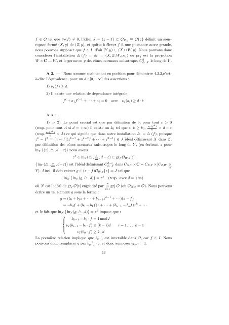 CLˆOTURE INTÉGRALE DES IDÉAUX ETÉQUISINGULARITÉ