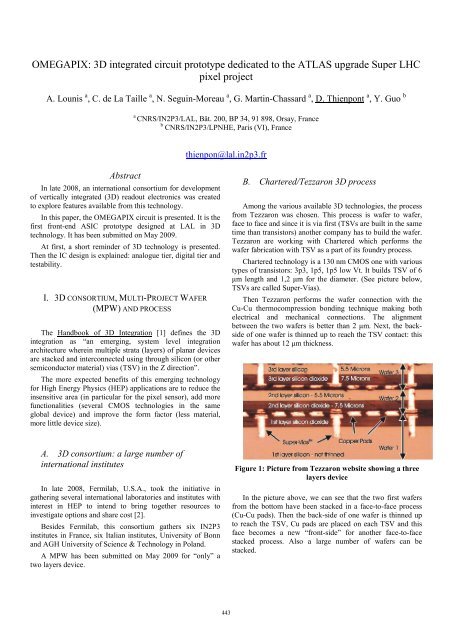 3D integrated circuit prototype dedicated to the ... - HAL - IN2P3