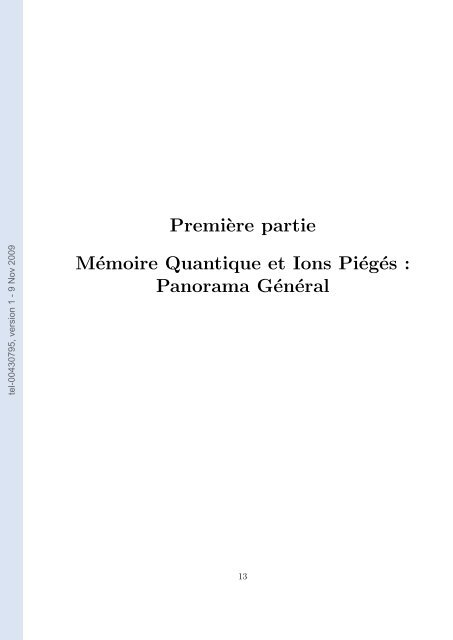 VERS UNE MEMOIRE QUANTIQUE AVEC DES IONS PIEGES