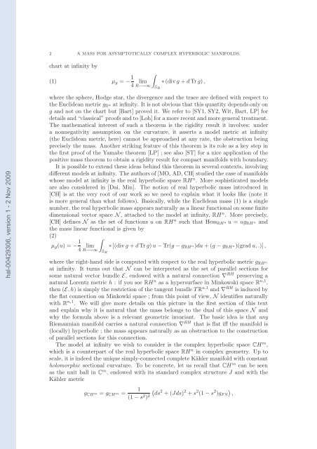 A mass for asymptotically complex hyperbolic manifolds