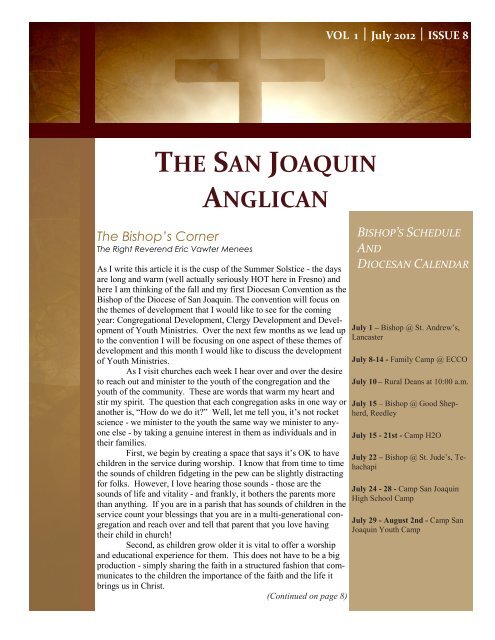 San Joaquin Anglican July 2012 - Anglican Diocese of San Joaquin