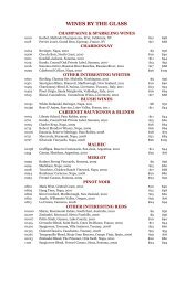 WINES BY THE GLASS - Seminole Hard Rock Tampa