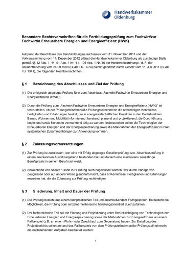 Fachwirt/-in Erneuerbare Energien und Energieeffizienz