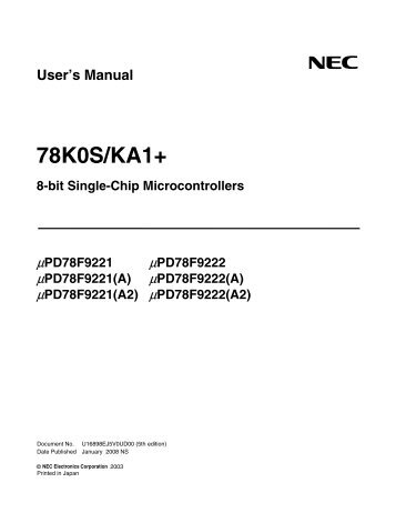 78K0S/KA1+ 8-bit Single-Chip Microcontrollers UD