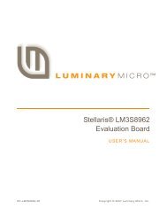 Stellaris® LM3S8962 Evaluation Board