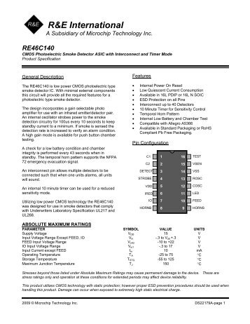 CMOS Photoelectric Smoke Detector ASIC with ... - Microchip