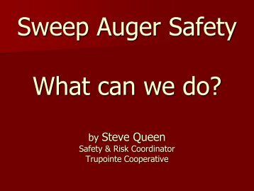 Sweep Auger Safety