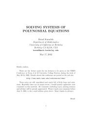 SOLVING SYSTEMS OF POLYNOMIAL EQUATIONS - Magma