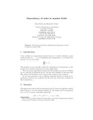 Dependency of units in number fields - Magma - The University of ...