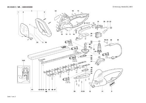 Metabo - Service Documentation - HS 8345 S NR. : 608345000