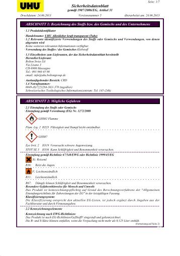 Sicherheitsdatenblatt