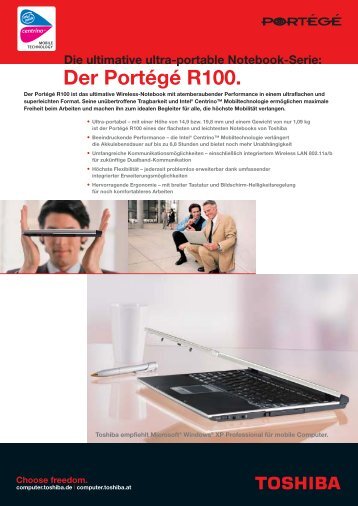 Der Portégé R100. - Toshiba