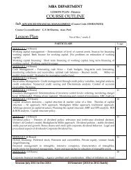 COURSE OUTLINE Lesson Plan