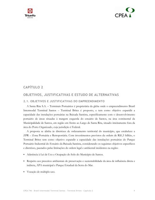capítulo 2 objetivos, justificativas e estudo de alternativas - Ibama