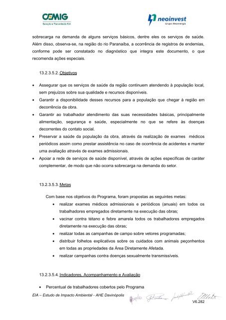 EIA – Estudo de Impacto Ambiental - AHE Davinópolis V6.1 - Ibama